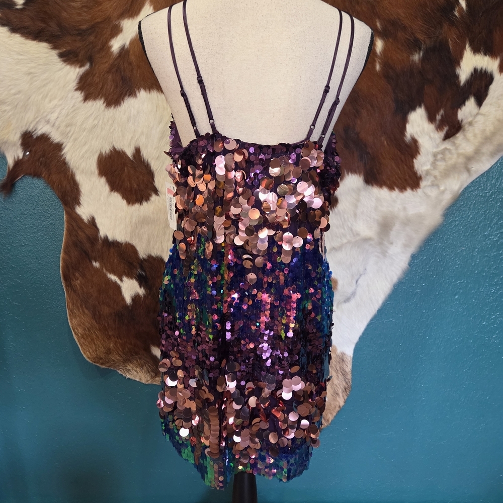 Midnight Doll Purple Sequin Dress - Picture 5 of 8